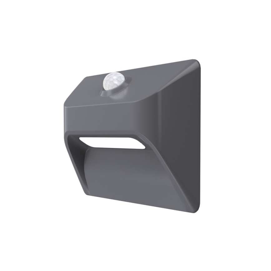 Immax 08309L - Polnilna LED svetilka za stopnice s senzorjem STEP LIGHT LED/0,3W/3,7V 2200 mAh IP53 siva