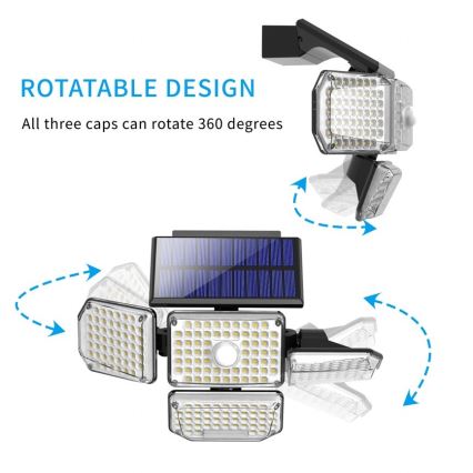 LED Solarna stenska svetilka s senzorjem LED/5W/5,5V IP65