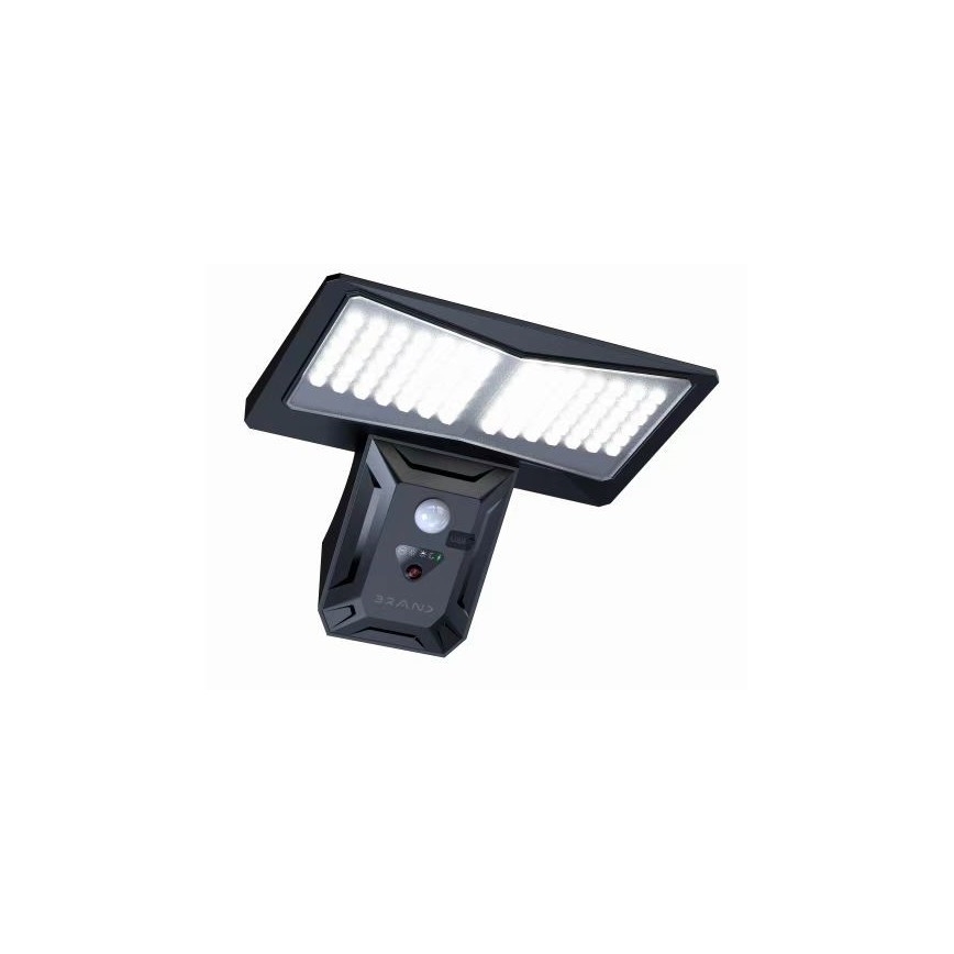 LED Solarna stenska svetilka s senzorjem LED/2,6W/5,5V IP65 črna