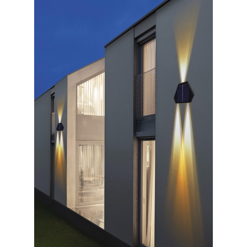 LED Solarna stenska svetilka s senzorjem LED/2W/5V IP54 1300 mAh