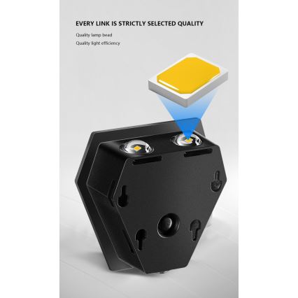 LED Solarna stenska svetilka s senzorjem LED/2W/5V IP54 1300 mAh