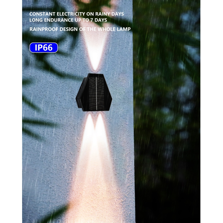 LED Solarna stenska svetilka s senzorjem LED/2W/5V IP54 1300 mAh