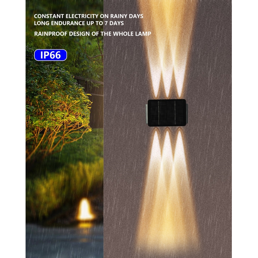 LED Solarna stenska svetilka s senzorjem LED/2W/5V IP54 1300 mAh