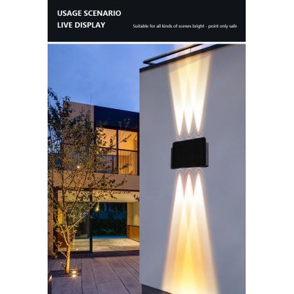 LED Solarna stenska svetilka s senzorjem LED/2W/5V IP54 1300 mAh