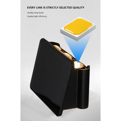 LED Solarna stenska svetilka s senzorjem LED/2W/5V IP54 1300 mAh
