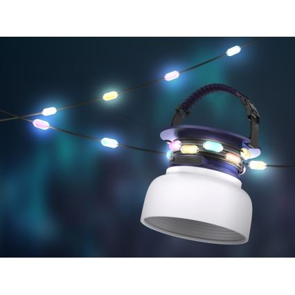 LED RGB Prenosni solarna polnilna svetilka z LED veriga LED/10W/5V 3600 mAh IP65 3600 mAh
