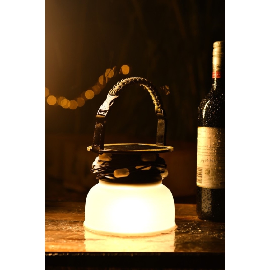 LED RGB Prenosni solarna polnilna svetilka z LED veriga LED/10W/5V 3600 mAh IP65 3600 mAh