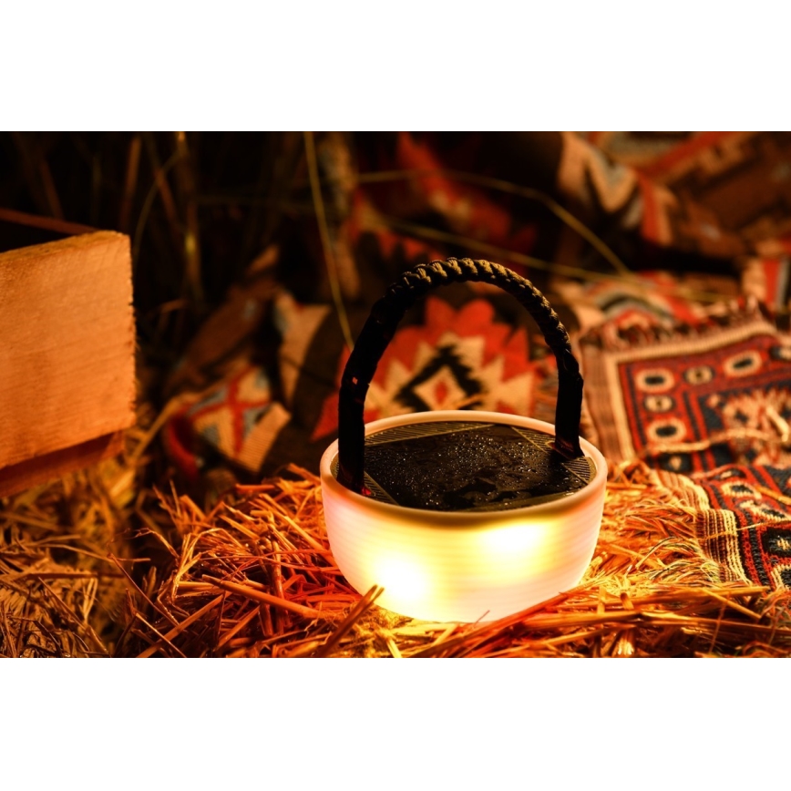 LED RGB Prenosni solarna polnilna svetilka z LED veriga LED/10W/5V 3600 mAh IP65 3600 mAh
