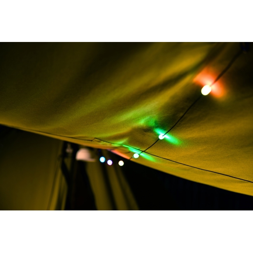 LED RGB Prenosni solarna polnilna svetilka z LED veriga LED/10W/5V 3600 mAh IP65 3600 mAh