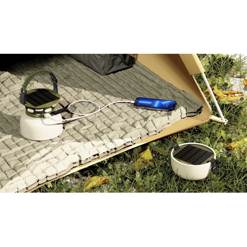 LED RGB Prenosni solarna polnilna svetilka z LED veriga LED/10W/5V 3600 mAh IP65 3600 mAh
