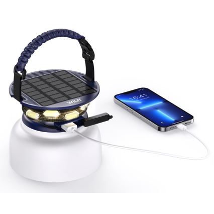 LED RGB Prenosni solarna polnilna svetilka z LED veriga LED/10W/5V 3600 mAh IP65 3600 mAh