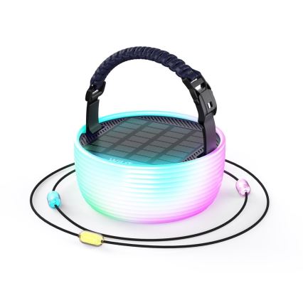 LED RGB Prenosni solarna polnilna svetilka z LED veriga LED/10W/5V 3600 mAh IP65 3600 mAh