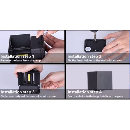 Immax 08510L - Zunanja stenska LED svetilka DICE LED/6W/230V 3000K IP65