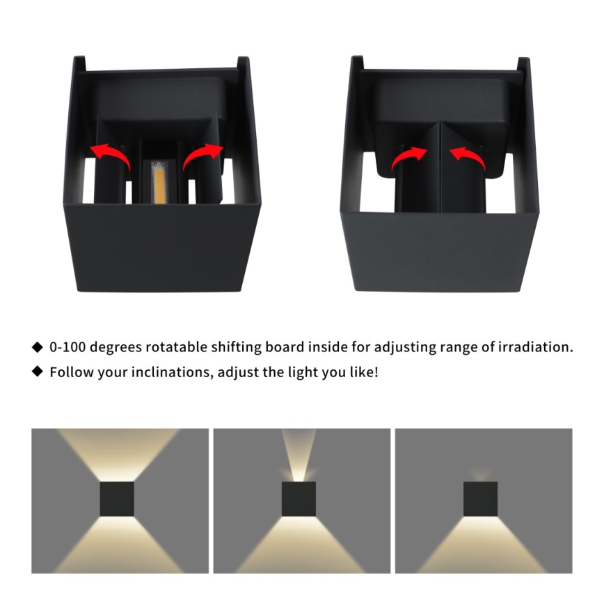 Immax 08510L - Zunanja stenska LED svetilka DICE LED/6W/230V 3000K IP65
