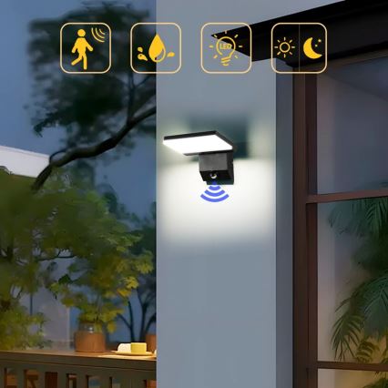 LED zunanja stenska svetilka s senzorjem MODERN LED/18W/230V IP65