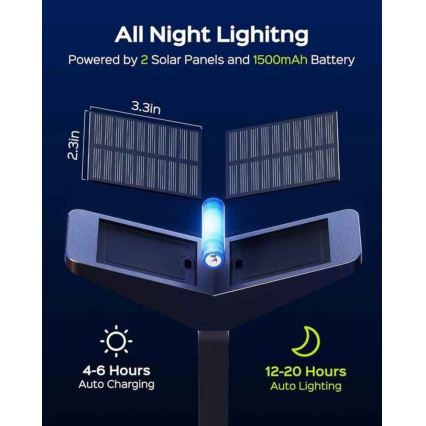 LED sončna svetilka s senzorjem SUN BUTTERFLY LED/1,5W/3,7V 3000/6000K IP65 1500 mAh