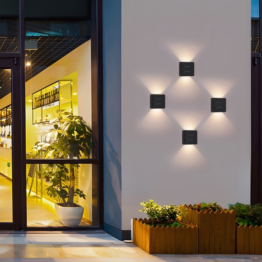 LED zunanje stensko svetilo LUXLINE 6W/230V 3000K IP54 črno