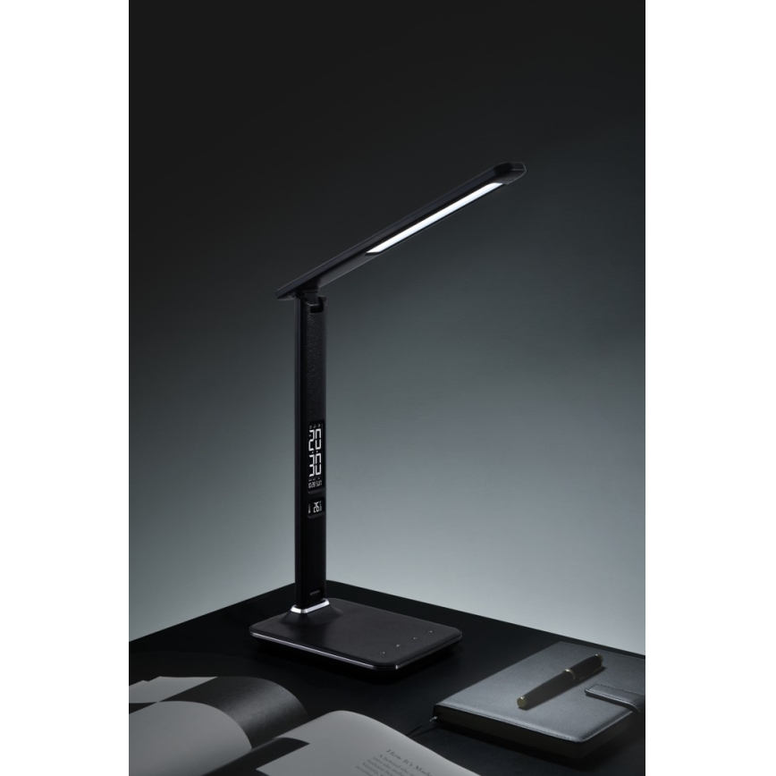 LED Zatemnitvena namizna svetilka z zaslonom LED/9W/230V/12V črna