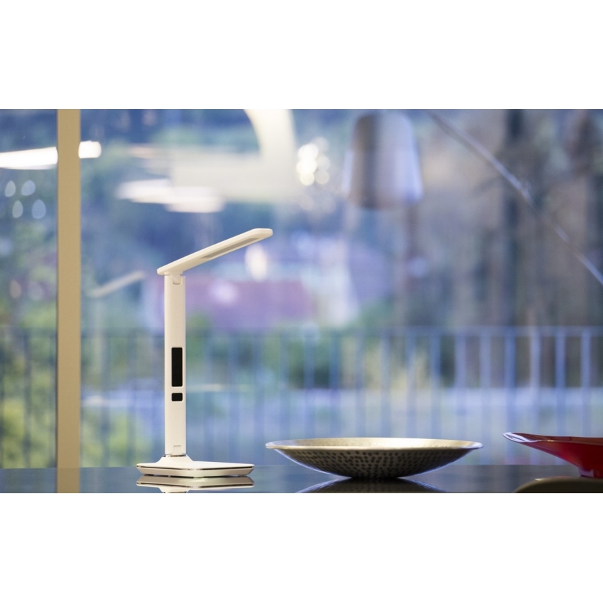LED Namizna svetilka z zaslonom LED/9W/230V bela