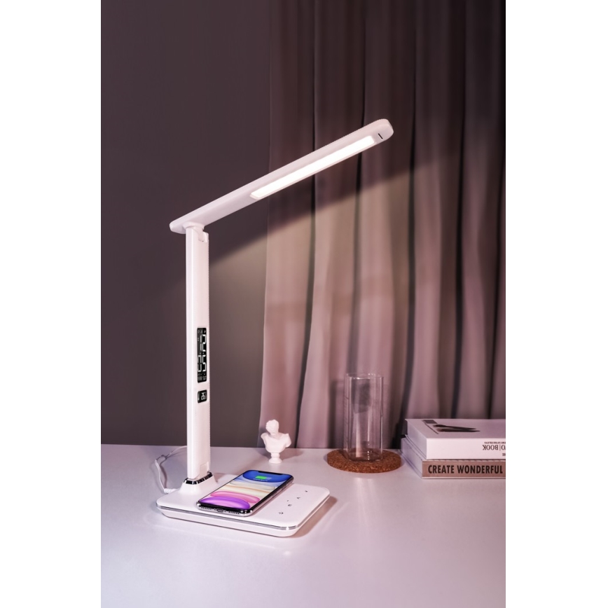 LED Zatemnitvena namizna svetilka z brezžičnim polnjenjem LED/8,5W/230V bela