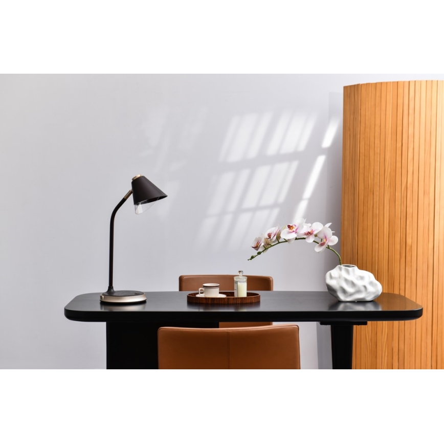 LED Zatemnitvena namizna svetilka z brezžičnim polnjenjem FINCH LED/9W/12/230V siva/sijajni krom