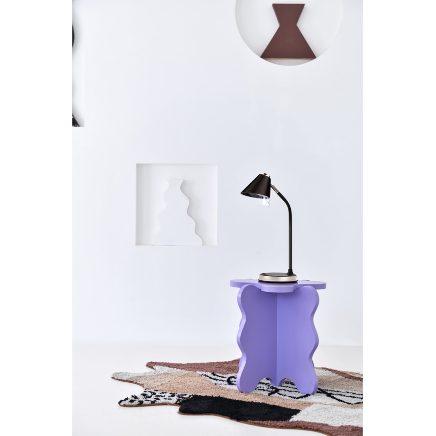 LED Zatemnitvena namizna svetilka z brezžičnim polnjenjem FINCH LED/9W/12/230V siva/sijajni krom