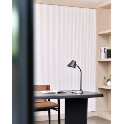 LED Zatemnitvena namizna svetilka z brezžičnim polnjenjem FINCH LED/9W/12/230V siva/sijajni krom