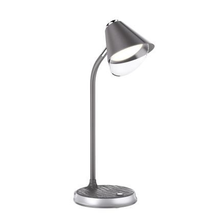 LED Zatemnitvena namizna svetilka z brezžičnim polnjenjem FINCH LED/9W/12/230V siva/sijajni krom
