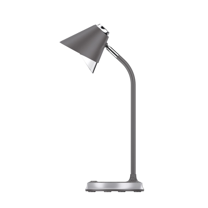 LED Zatemnitvena namizna svetilka z brezžičnim polnjenjem FINCH LED/9W/12/230V siva/sijajni krom
