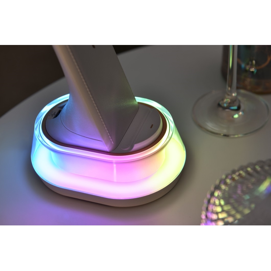LED RGB Zatemnitvena namizna svetilka z brezžičnim polnjenjem CORELLA LED/7W/12/230V črna