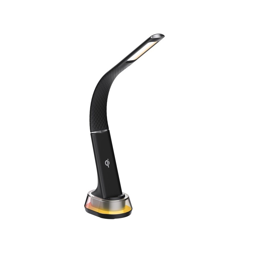 LED RGB Zatemnitvena namizna svetilka z brezžičnim polnjenjem CORELLA LED/7W/12/230V črna