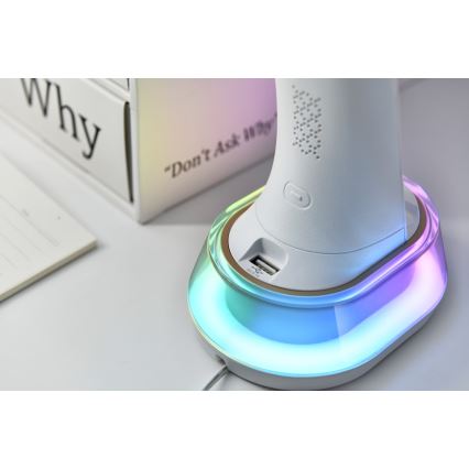 LED RGB Zatemnitvena namizna svetilka z brezžičnim polnjenjem CORELLA LED/7W/12/230V bela