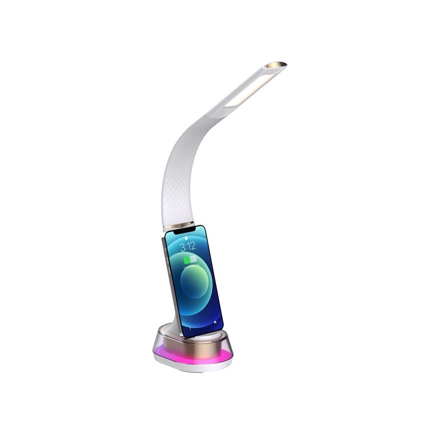 LED RGB Zatemnitvena namizna svetilka z brezžičnim polnjenjem CORELLA LED/7W/12/230V bela