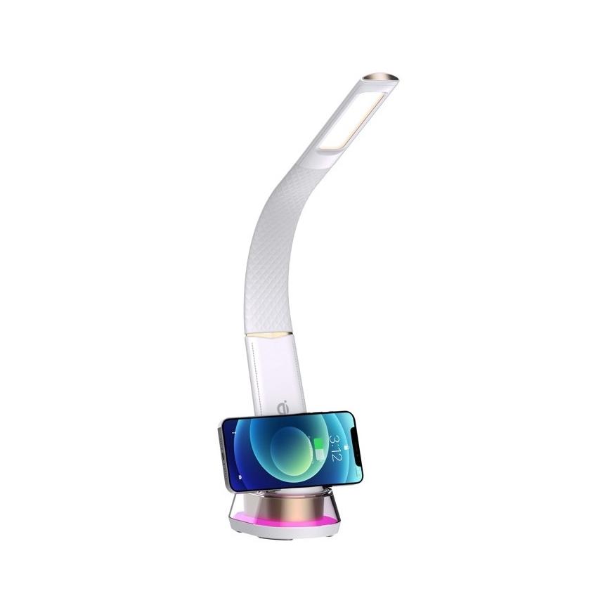 LED RGB Zatemnitvena namizna svetilka z brezžičnim polnjenjem CORELLA LED/7W/12/230V bela
