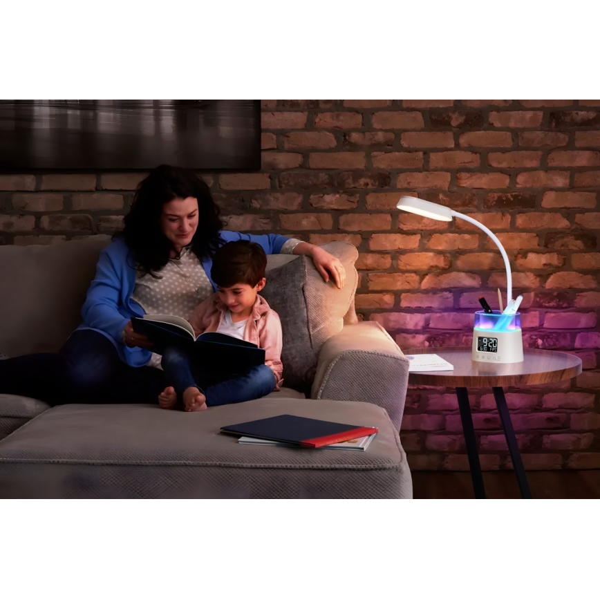 LED RGBW Zatemnitvena namizna svetilka s pencil holder FALCON LED/10W/5V