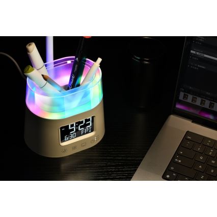 LED RGBW Zatemnitvena namizna svetilka s pencil holder FALCON LED/10W/5V