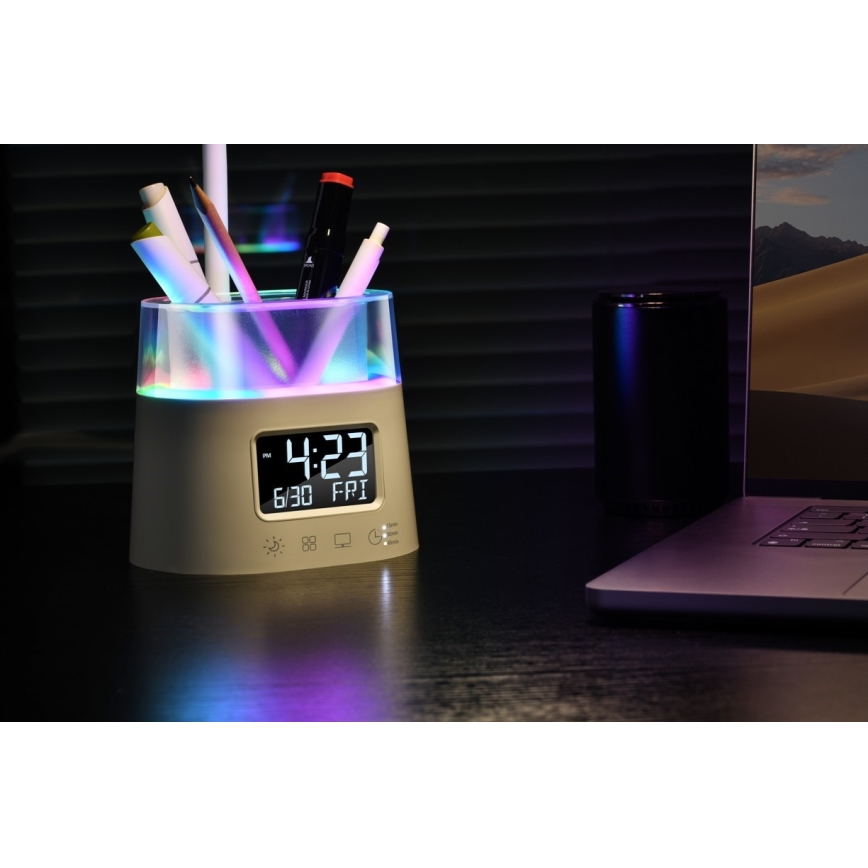 LED RGBW Zatemnitvena namizna svetilka s pencil holder FALCON LED/10W/5V