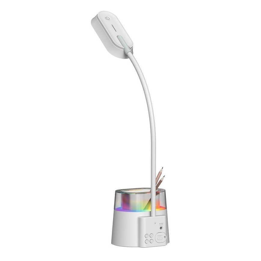 LED RGBW Zatemnitvena namizna svetilka s pencil holder FALCON LED/10W/5V