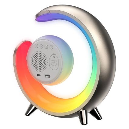 LED RGBW zatemnitvena namizna svetilka z budilko PEACOCK LED/20W/5V USB