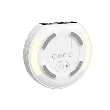 Budilka z LCD zaslonom in brezžični Qi polnilec 27W/9V 220 mAh bela