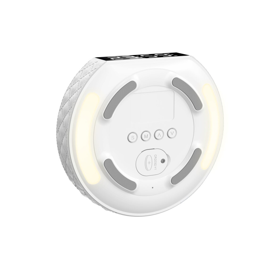 Budilka z LCD zaslonom in brezžični Qi polnilec 27W/9V 220 mAh bela