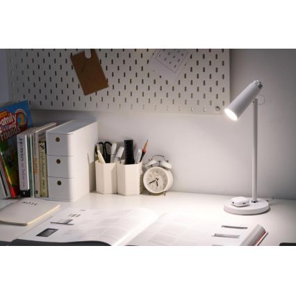 LED Zatemnitvena namizna svetilka z brezžični Qi polnjenje TIT LED/12W/230V bela