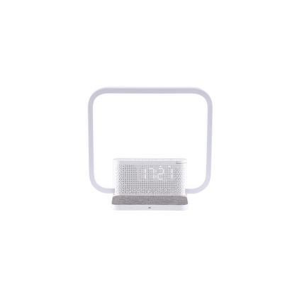 LED Zatemnitvena namizna svetilka z budilka in Qi polnjenje LED/18W/230V bela
