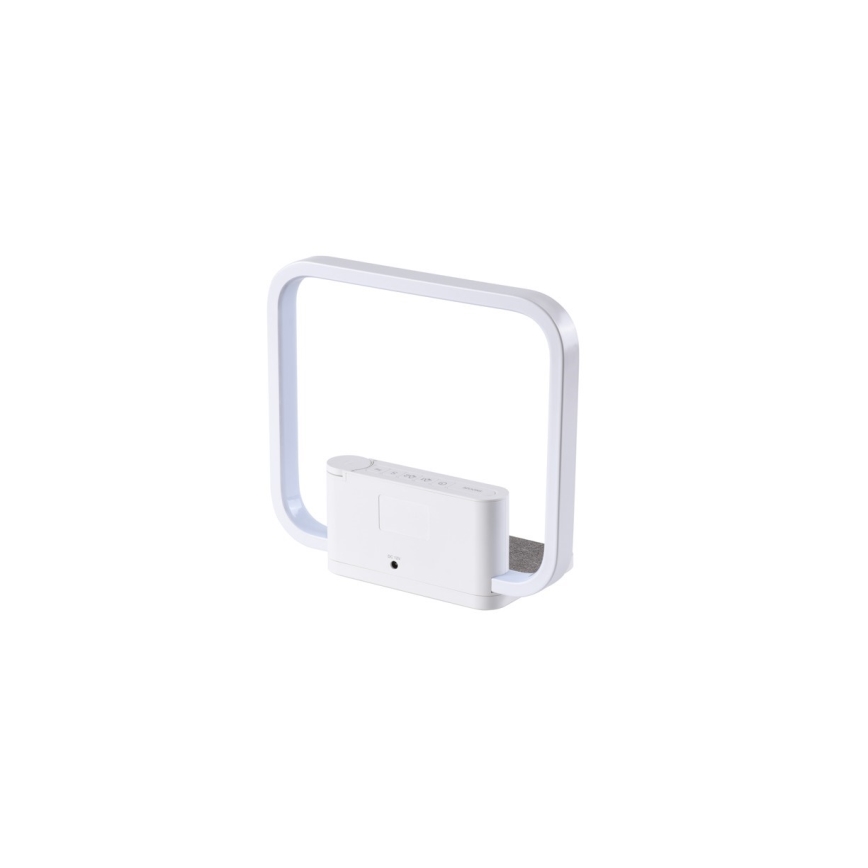 LED Zatemnitvena namizna svetilka z budilka in Qi polnjenje LED/18W/230V bela