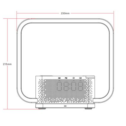 LED Zatemnitvena namizna svetilka z budilka in Qi polnjenje LED/18W/230V bela