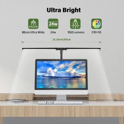 LED Fleksibilna zatemnitvena osvetlitev monitorja OFFICE LED/24W/230V 2700-6300K CRI 95