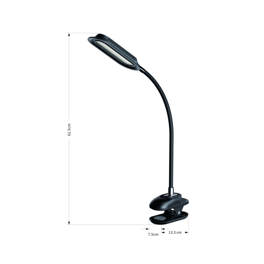 LED+CCT Namizna svetilka s sponko CLIP z možnostjo zatemnitve LED/7,5W/230V 3000/4200/5000K črna