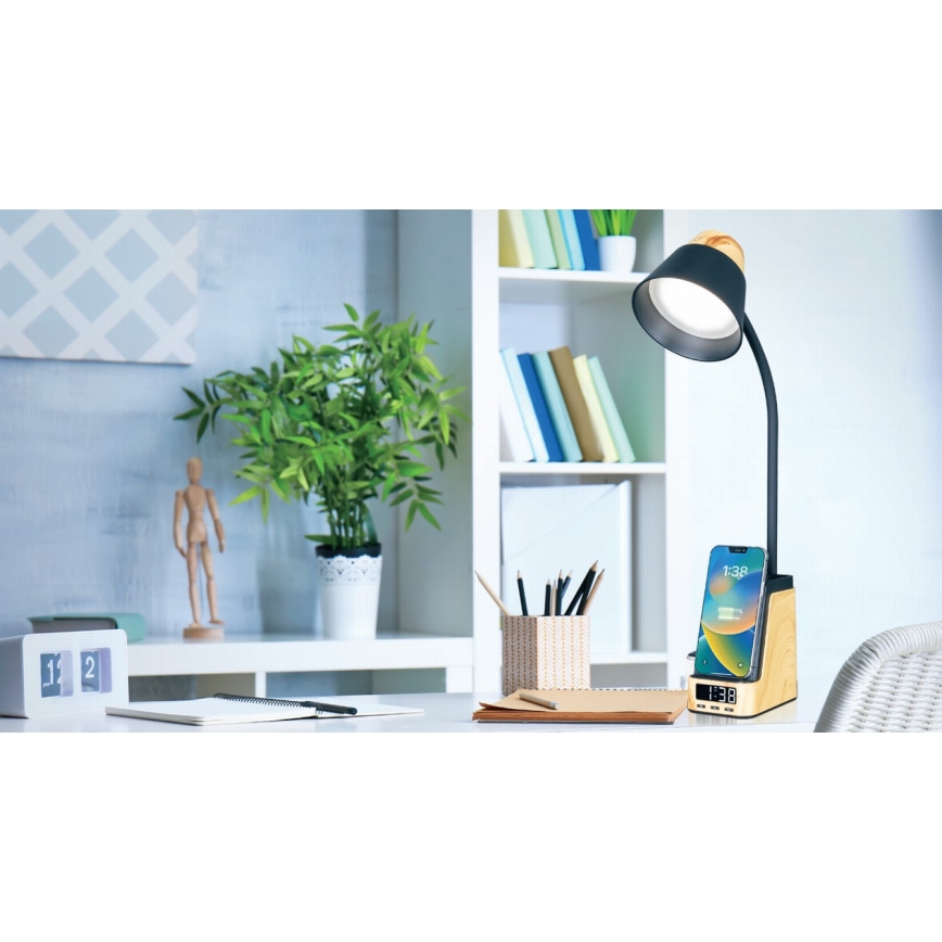 LED+CCT Zatemnjevalna namizna svetilka z brezžičnim polnjenjem QI IDEAL LED/8W/230V 2700/4000/5000K bež