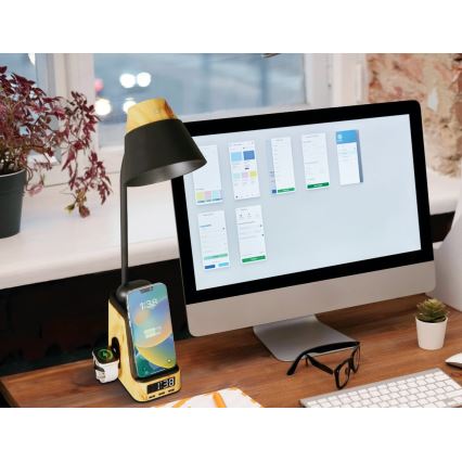 LED+CCT Zatemnjevalna namizna svetilka z brezžičnim polnjenjem QI IDEAL LED/8W/230V 2700/4000/5000K bež