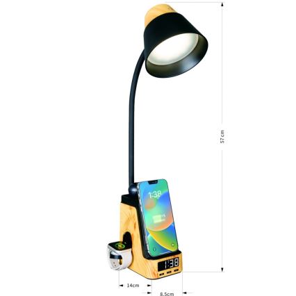 LED+CCT Zatemnjevalna namizna svetilka z brezžičnim polnjenjem QI IDEAL LED/8W/230V 2700/4000/5000K bež